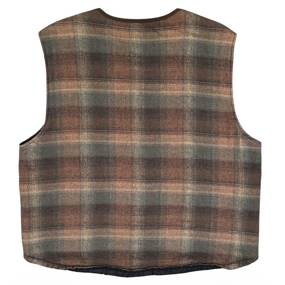 Clear Water Men’s Plaid Quilted Outdoor Vest Brown Green Size L - Picture 8 of 11